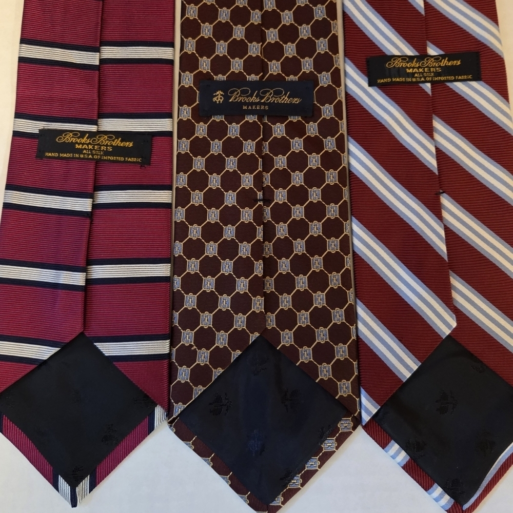 BROOKS BROTHERS MAKERS Lot Of 3 Silk Ties - Picture 3 of 3